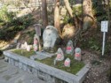 Jizu stones with bibs to protect against evil spirits